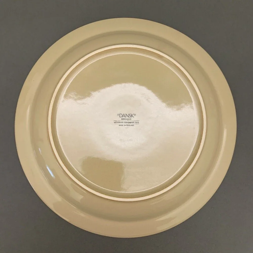 Dansk‎ Sirocco Khaki White Center Dinner Plate Almost 11